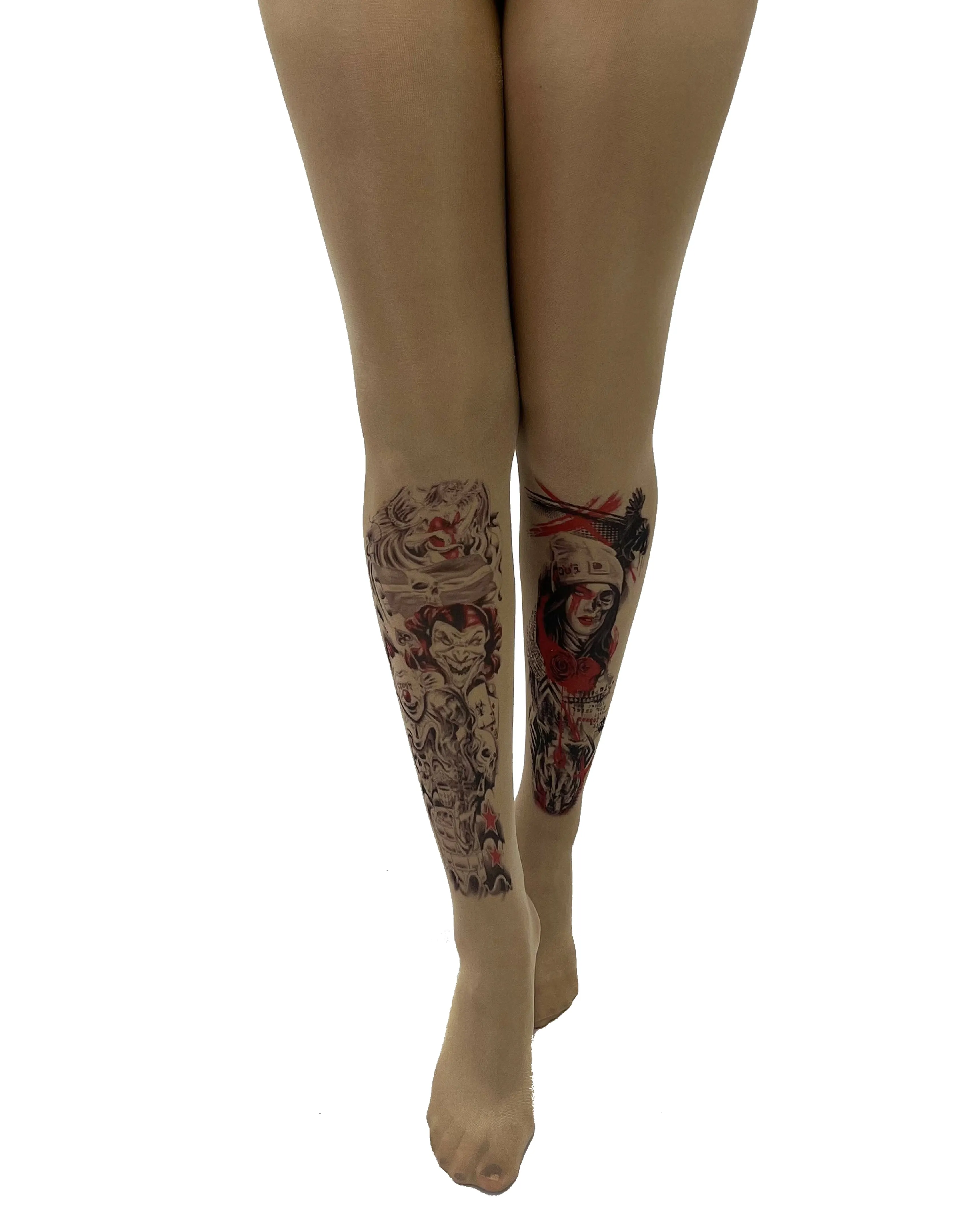 Street Art Tattoo Printed Tights