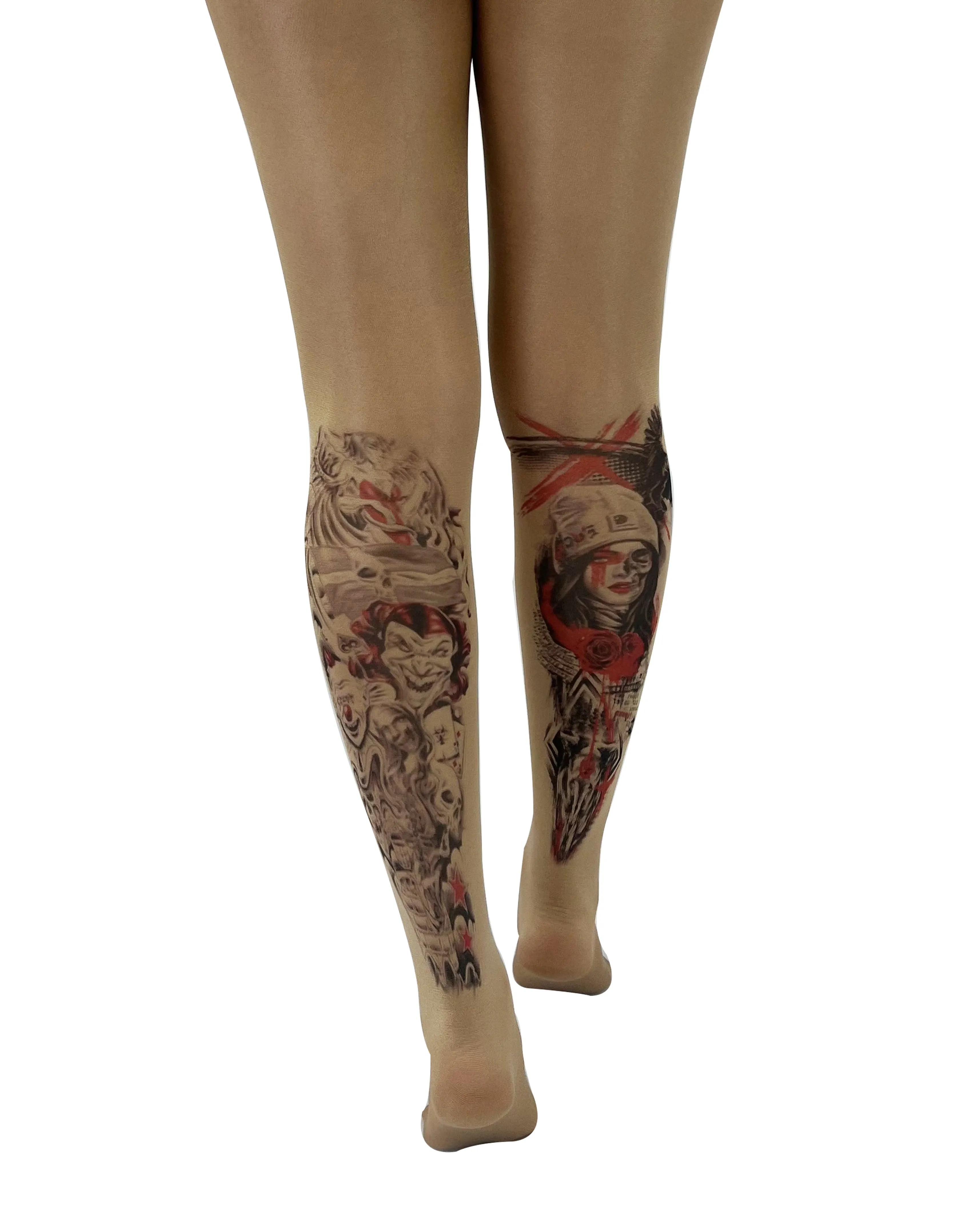Street Art Tattoo Printed Tights