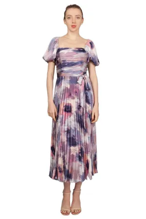 Stretch Pleated Midi Dress 224349