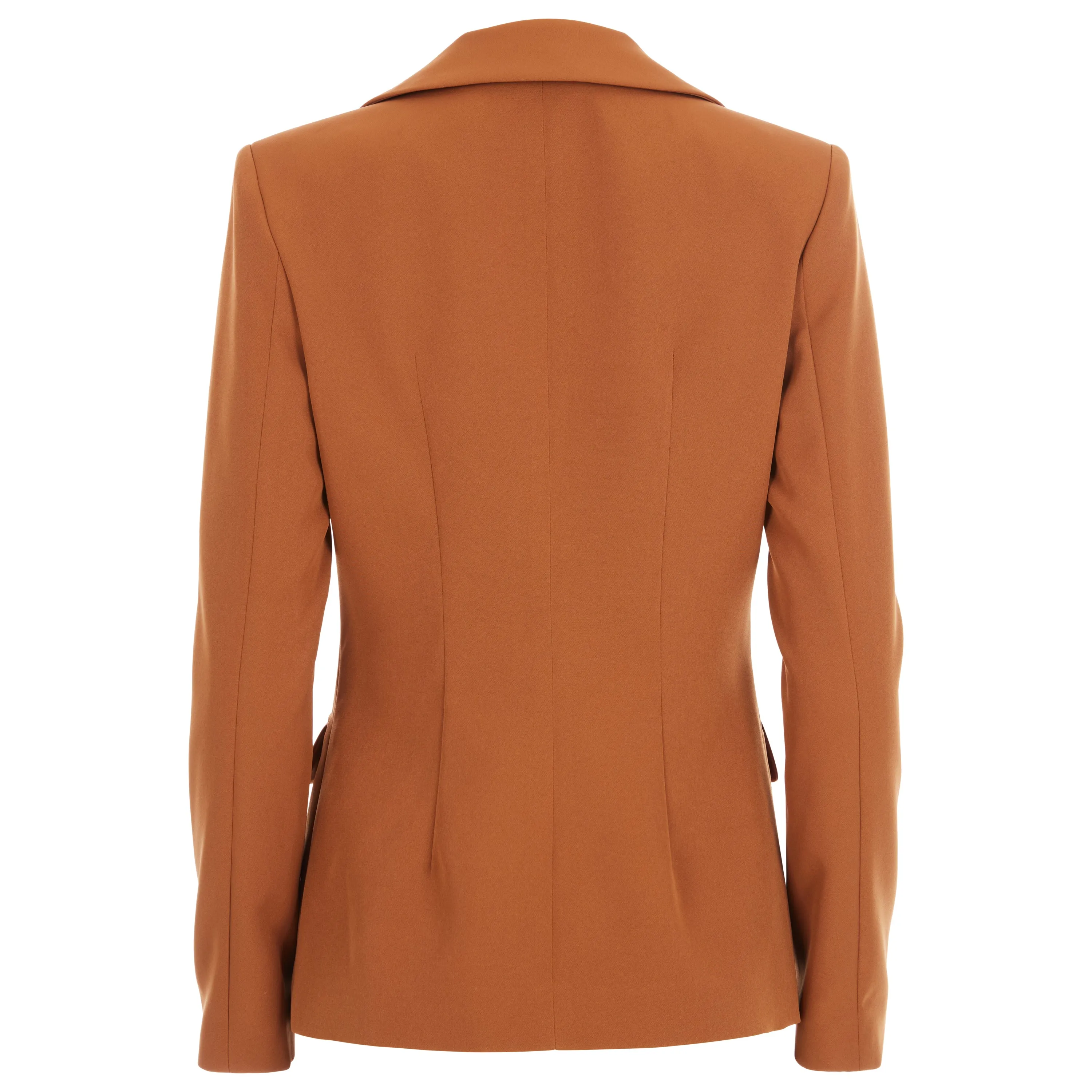 Stretch Wool Crepe Two Layer Blazer Congac