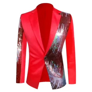 Stylish Men's Sequin Costume Performance Blazer