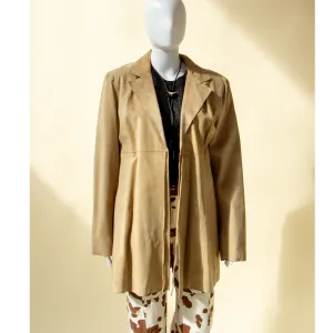 Suede Long Blazer Coat