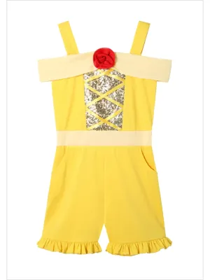 Summer Beauty Princess-Inspired Yellow Romper