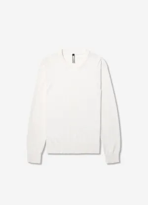 Tech Cotton Panelled Sweater White