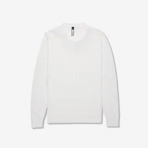 Tech Cotton Seamed Sweater White