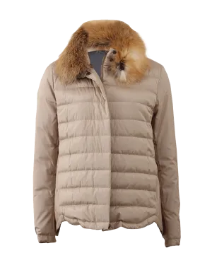 Technical Puffer With Fur Collar