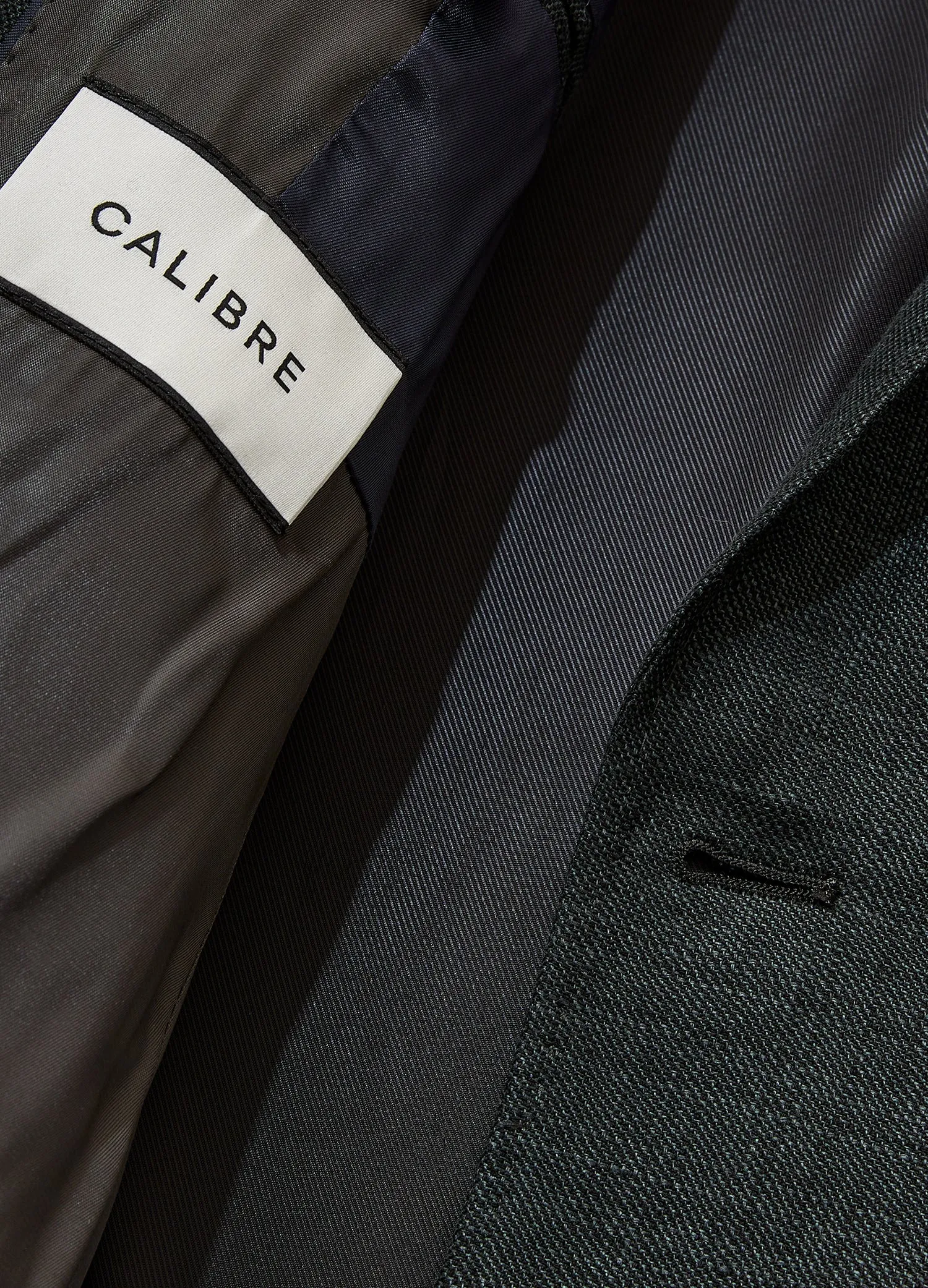 Textured Linen Wool Blazer Dark Khaki
