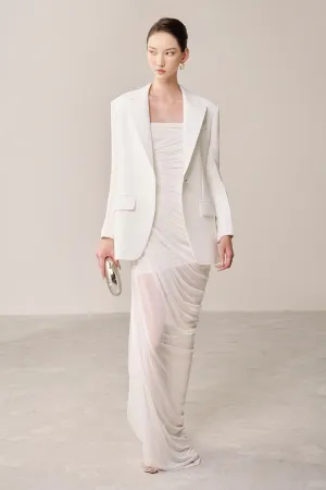 Thalon Straight Square Shoulder Polyester Blazer