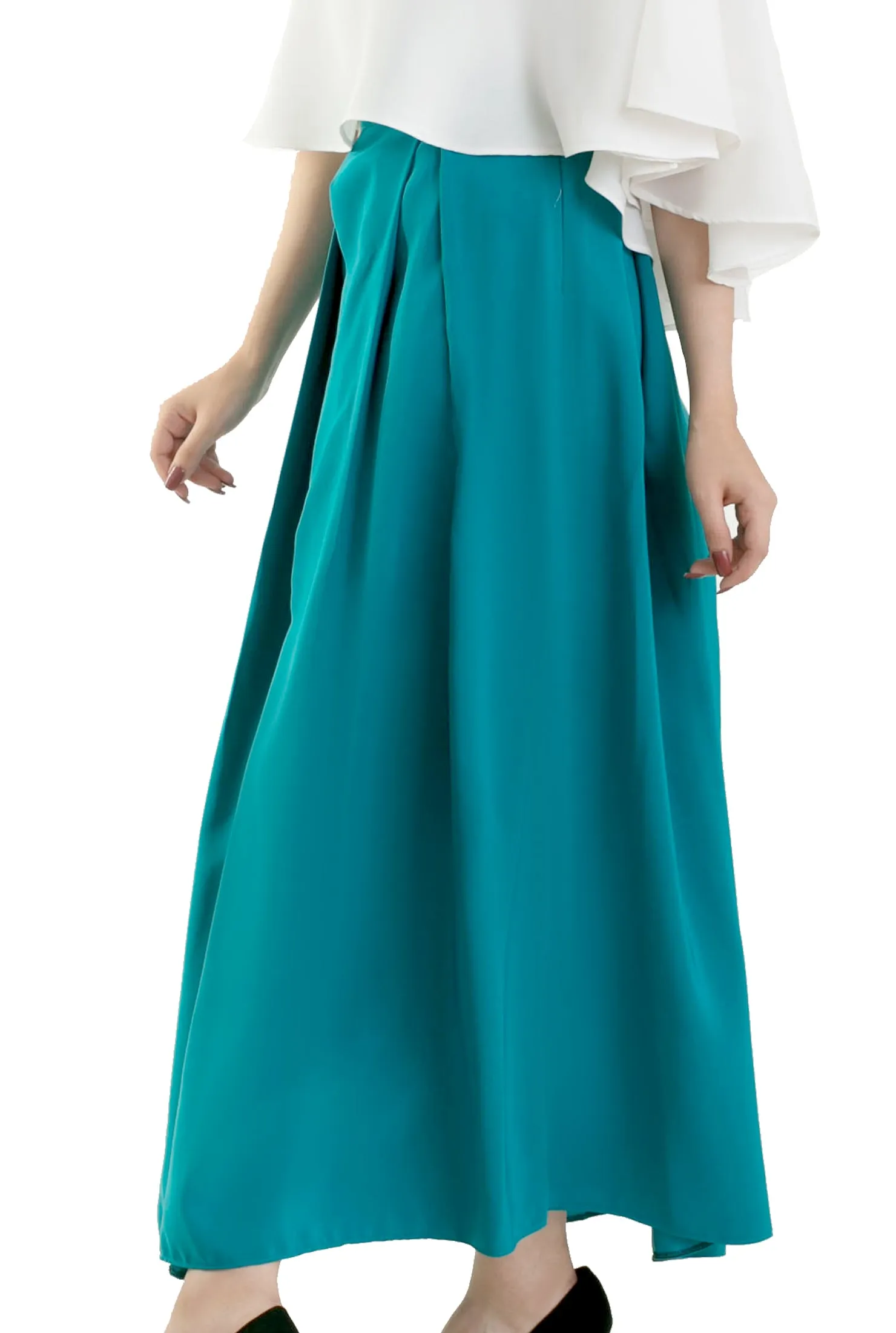 The Box pleated Skirt - Turquoise
