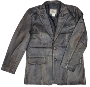 The "Carson" Distressed Brown Blazer Leather Jacket
