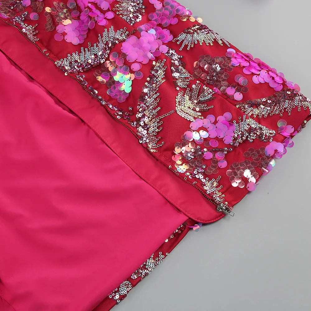 Trend4us Sequin Embellished Glam Cutout Blazer Mini Dress