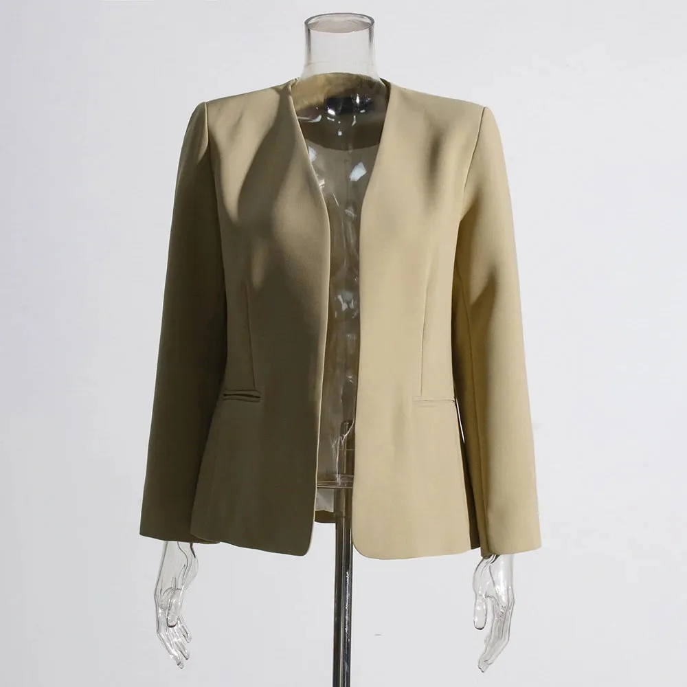 Trendy Minimalist V Neck Long Sleeve Blazer