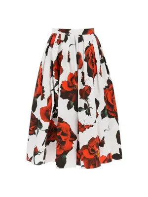 Tudor Rose Printed Cotton Skirt
