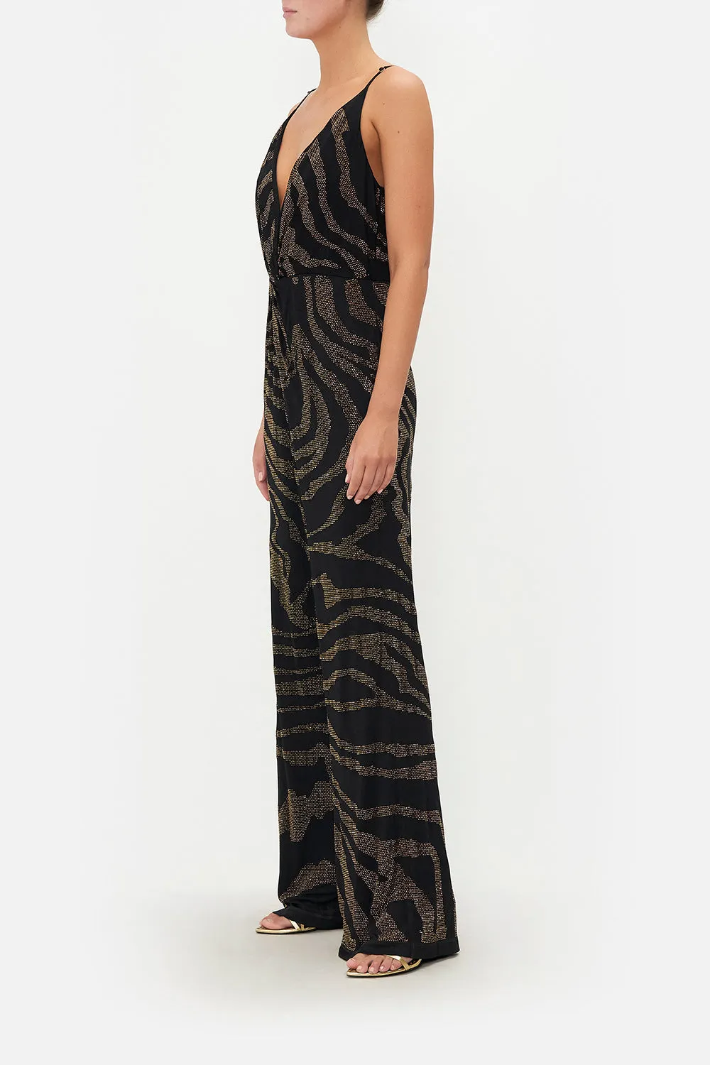 TWIST FRONT JERSEY JUMPSUIT TAME MY TIGER