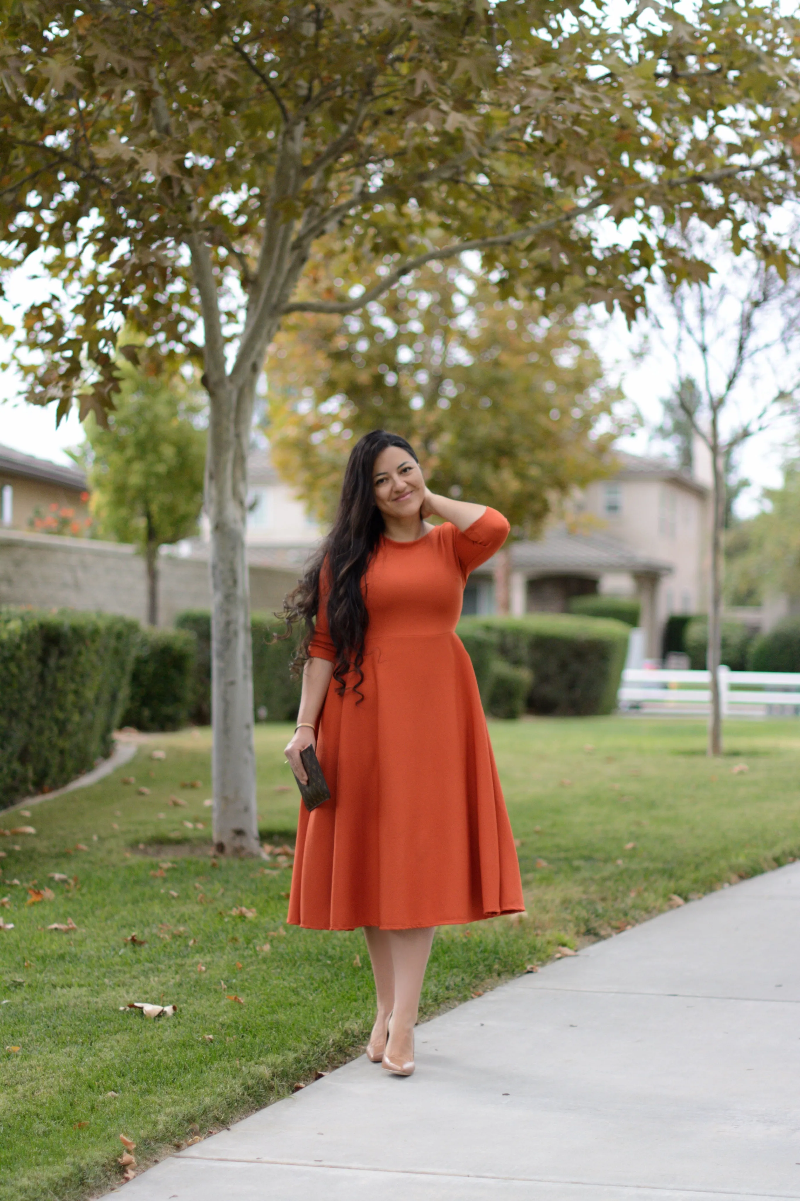 Valencia Rust Midi Dress