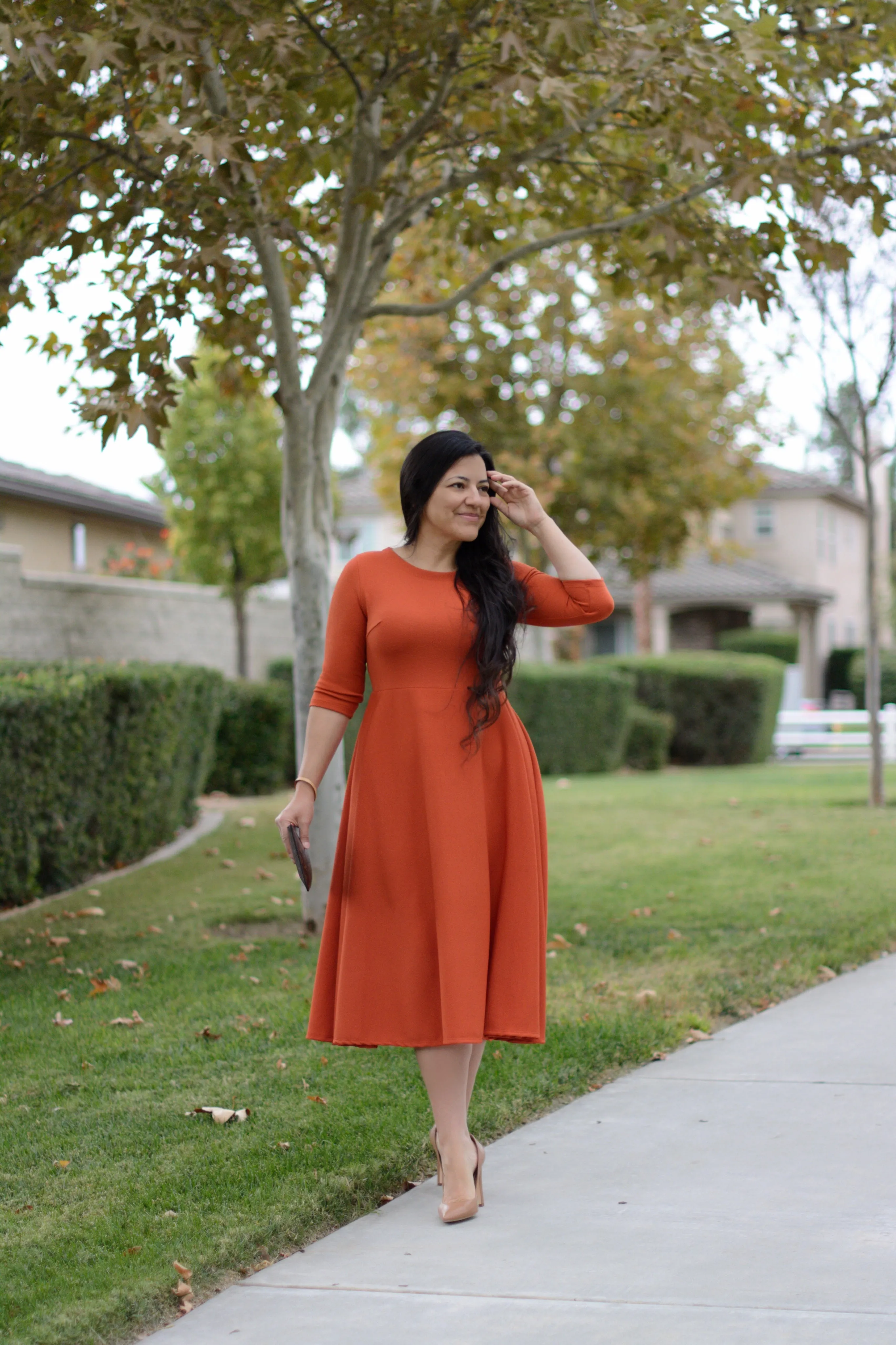 Valencia Rust Midi Dress
