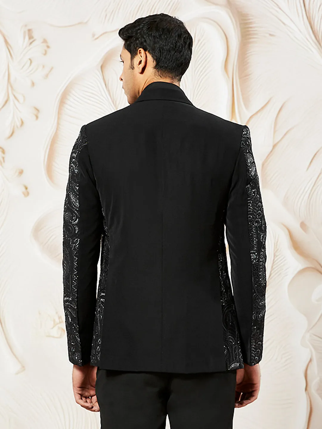 VASTRAMAY Men's Black Imported Suting Blazer