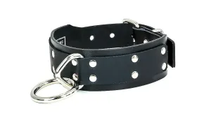 VeganLeather1  Bondage Collar With Large Ring