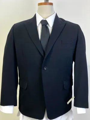 Vintage 1960s Men's Black Single-Button Wool Blazer, 40S