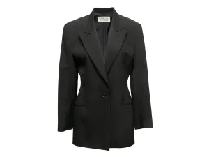 Vintage Black Norma Kamali Wool Blazer Size US 10
