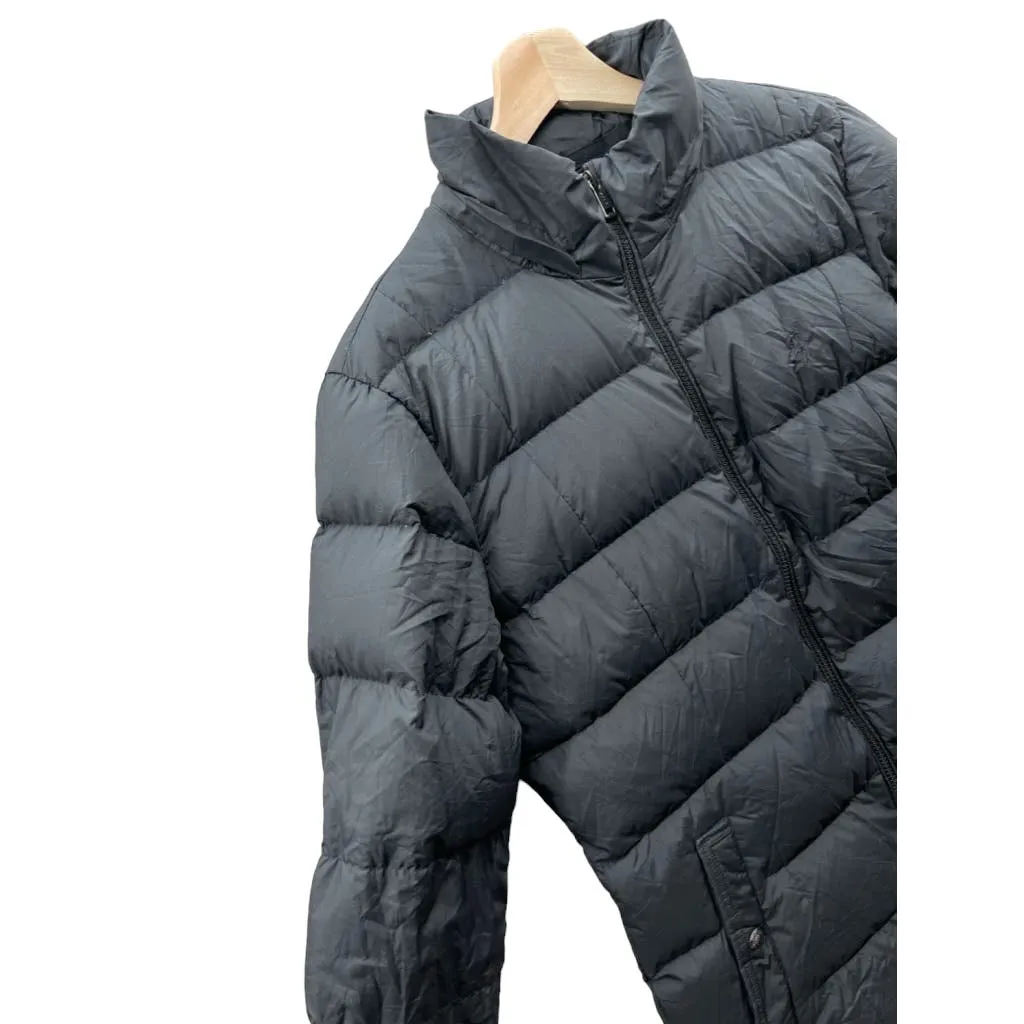 Vintage Polo Ralph Lauren Women's Black Down Puffer Full Zip Jacket