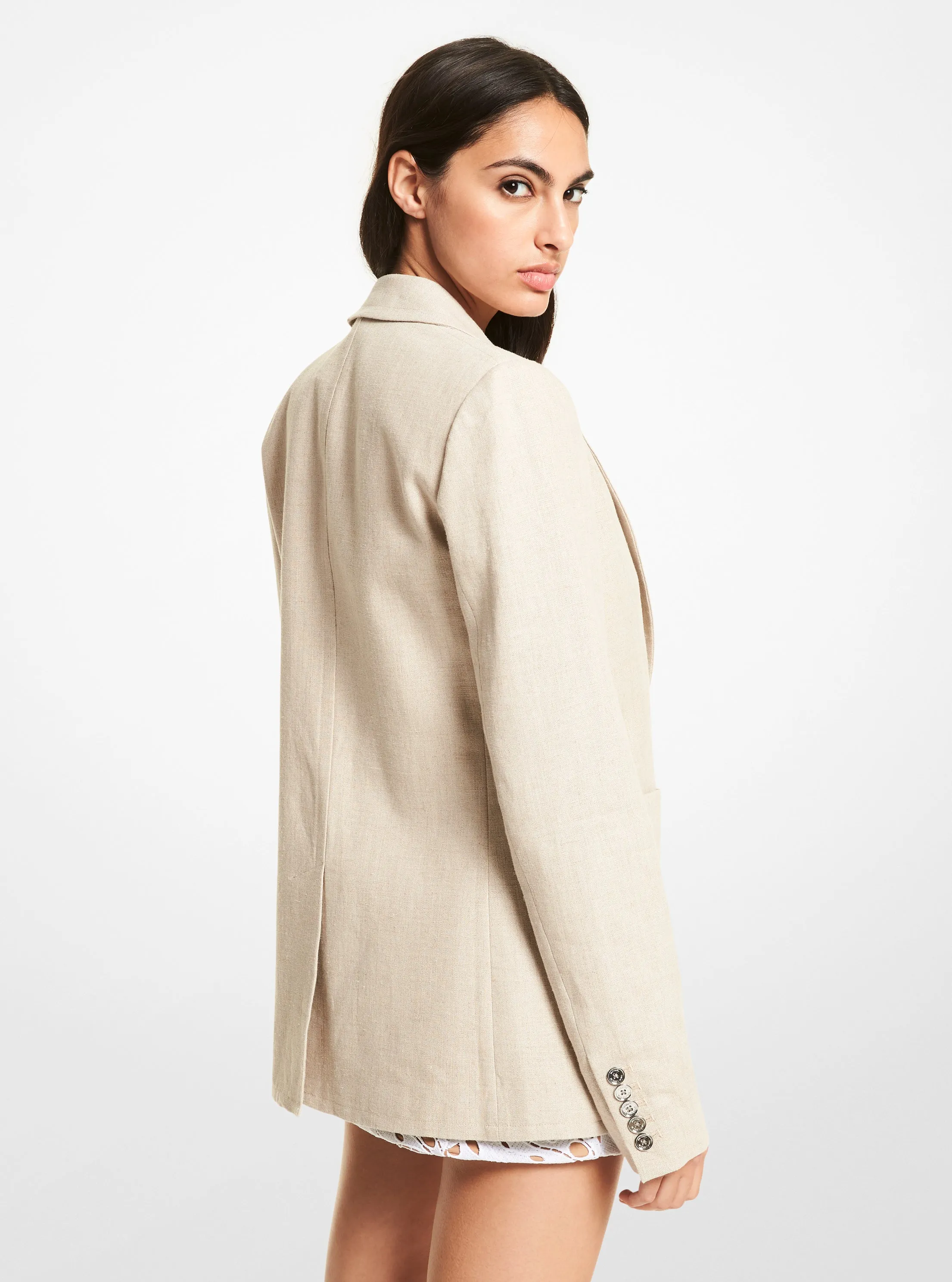 Washed Linen Boyfriend Blazer