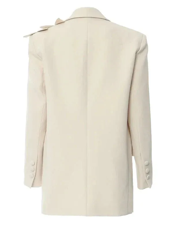 Wenkouban-Winter outfits Christmas Apricot Notched Collar Butterfly Oversized Suit Blazer
