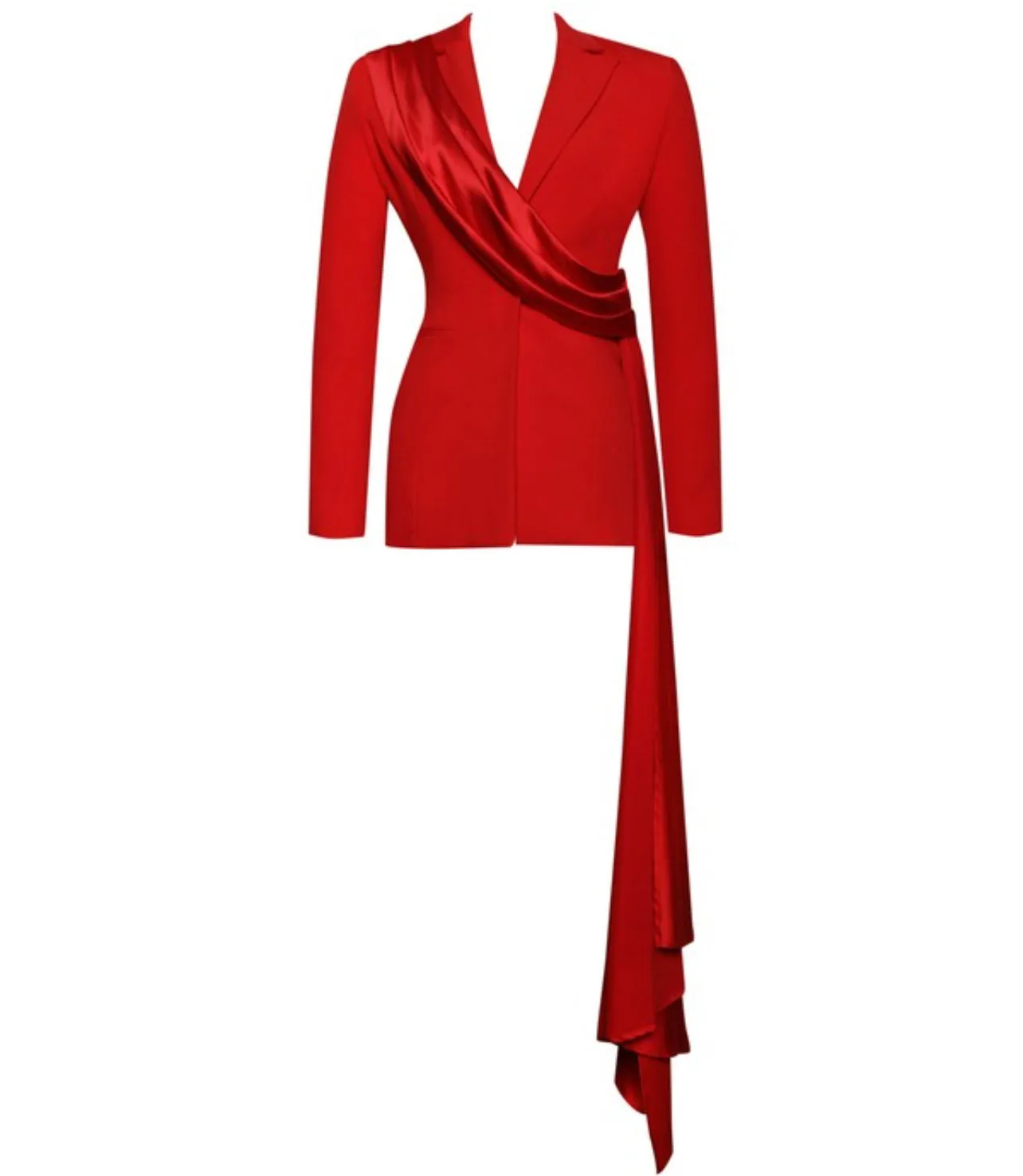 White Draping Blazer Jacket set
