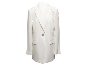 White Lafayette 148 Single-Button Blazer Size US 12