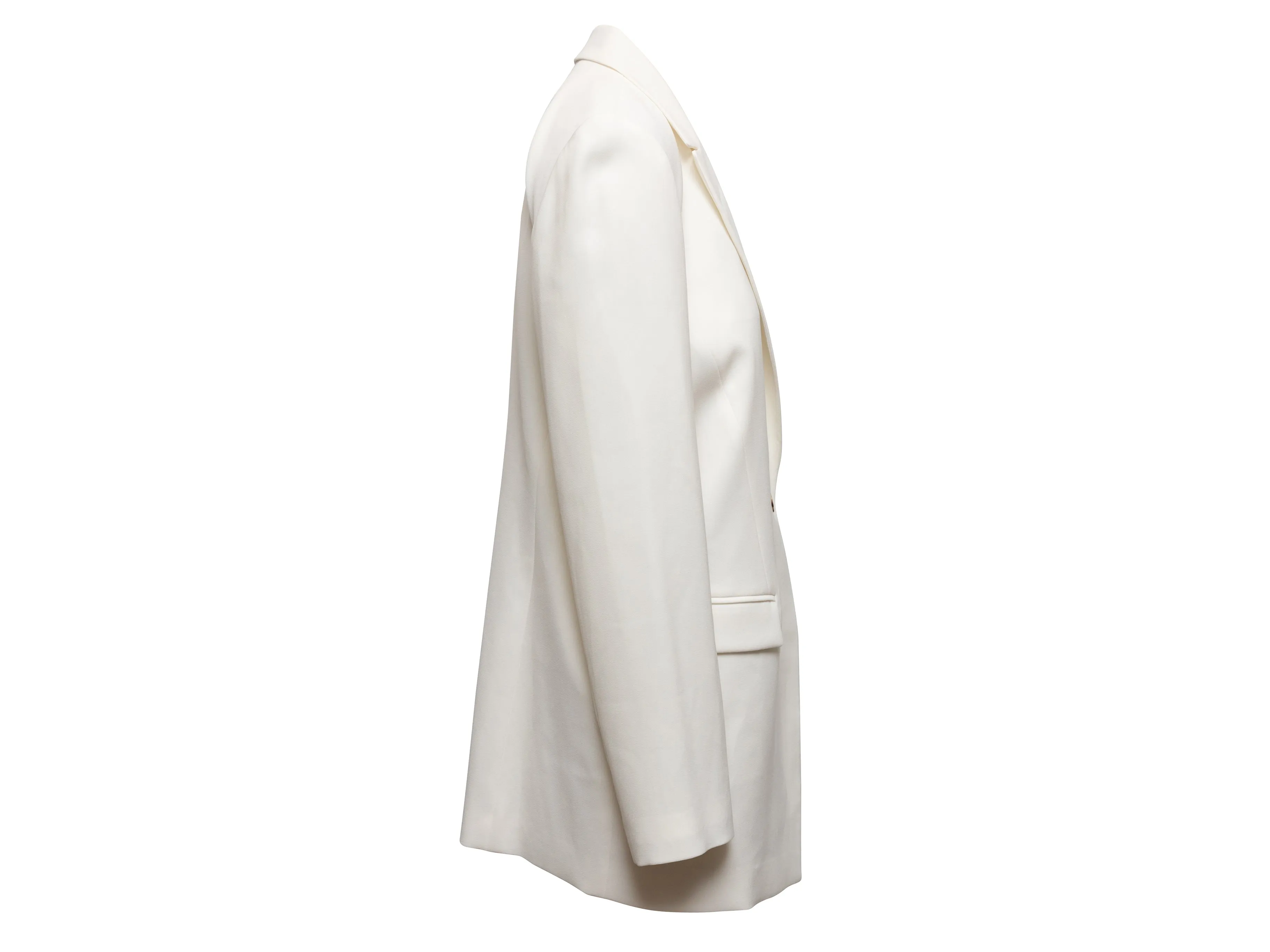 White Lafayette 148 Single-Button Blazer Size US 12