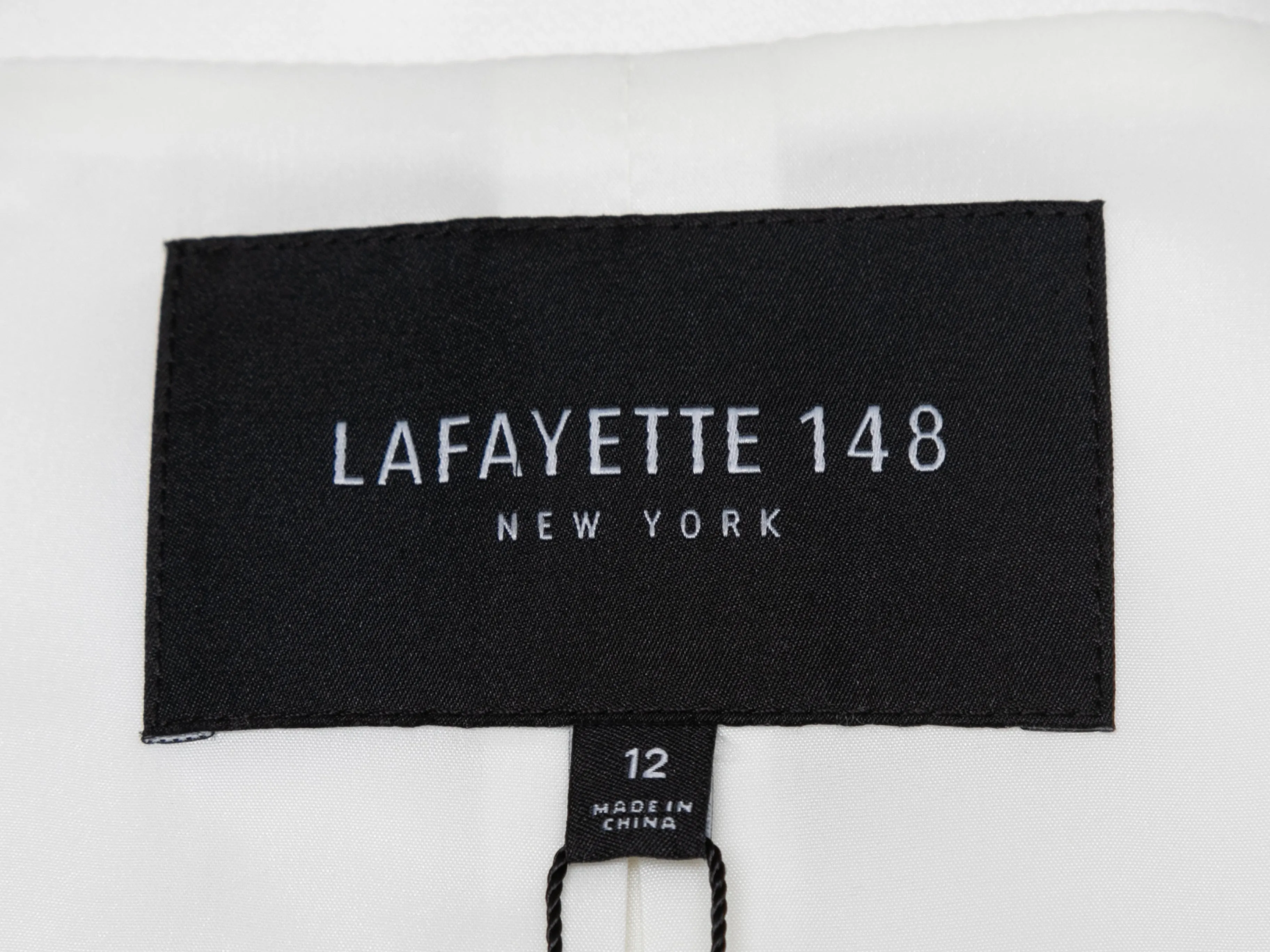 White Lafayette 148 Single-Button Blazer Size US 12