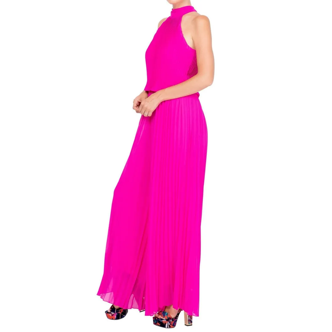 Wild Orchid Pleat Jumpsuit - Magenta