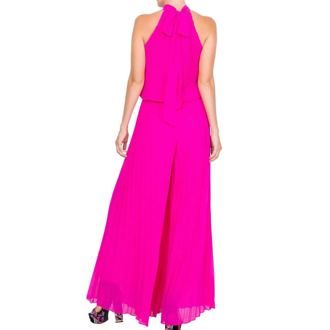 Wild Orchid Pleat Jumpsuit - Magenta