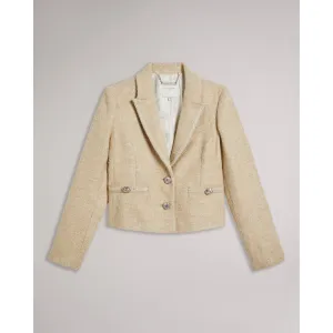 Women Wmj-Alenaah-Boucle Blazer With Embellished Detail - Natural