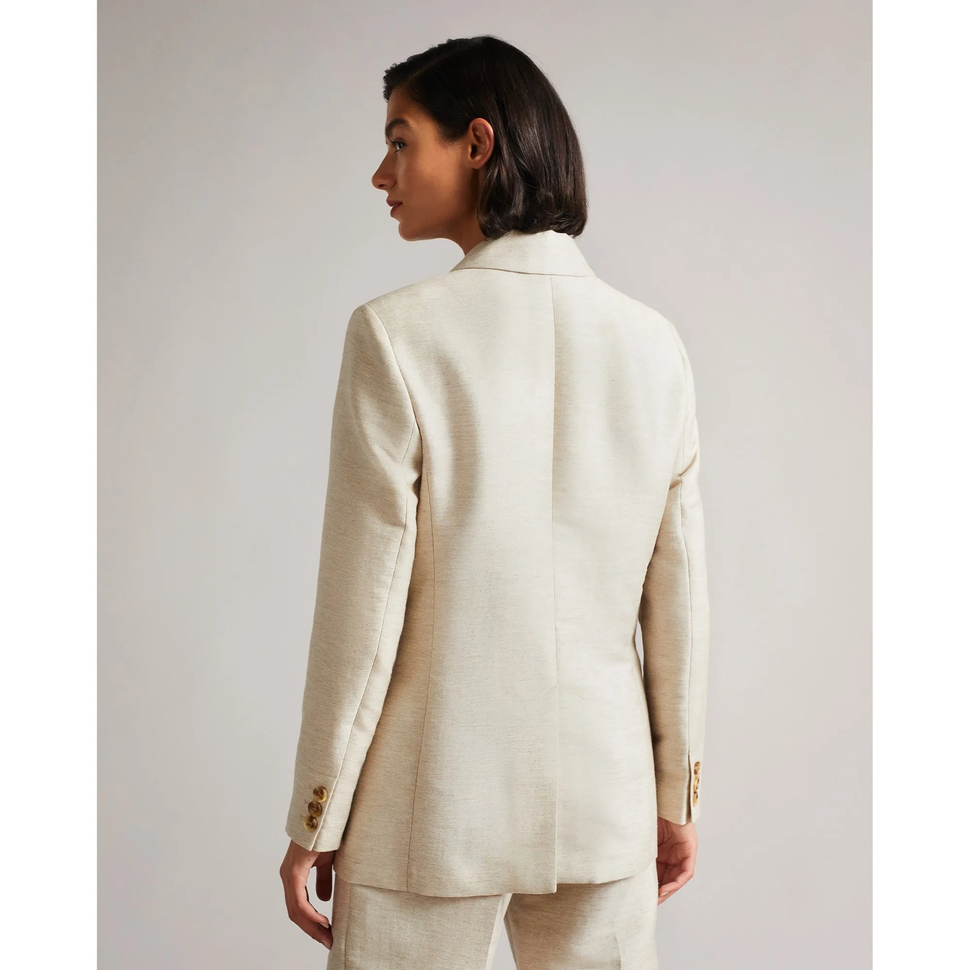 Women Wmj-Darlon-Relaxed Oversized Peak Lapel Blazer - Ivory