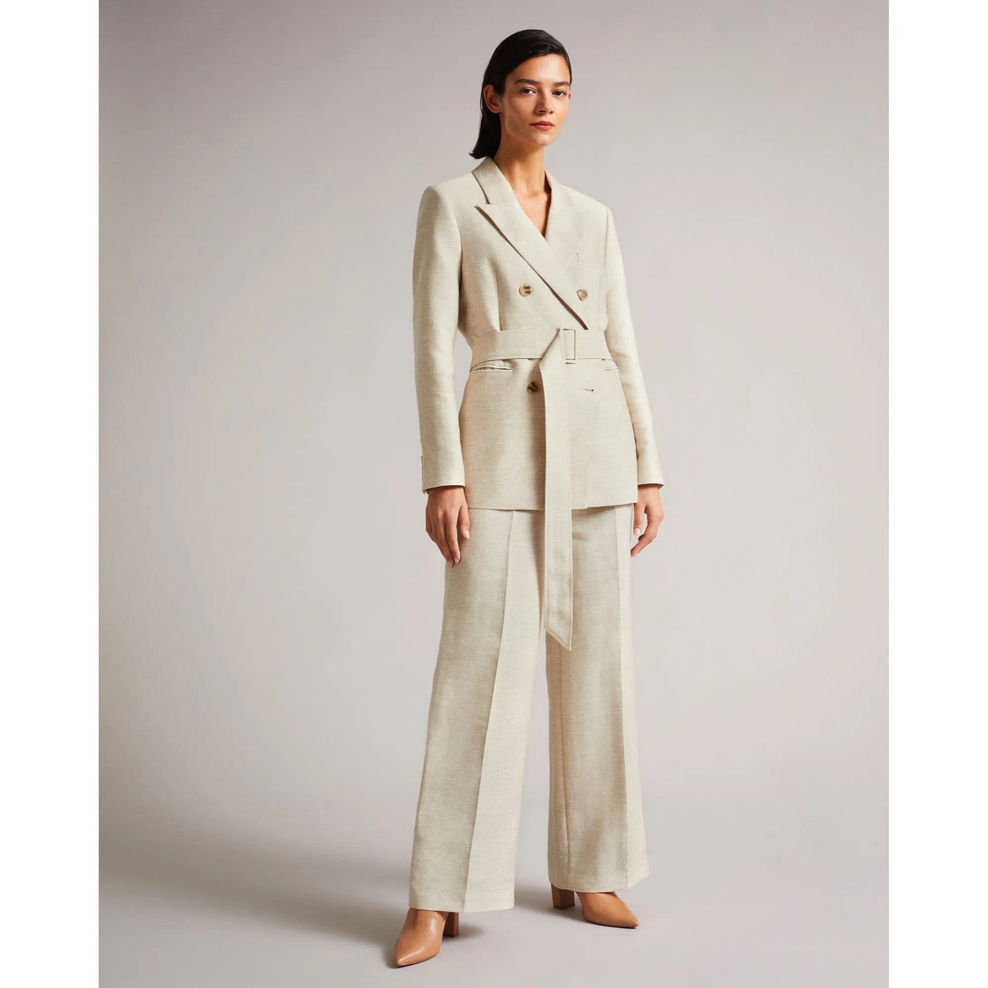 Women Wmj-Darlon-Relaxed Oversized Peak Lapel Blazer - Ivory