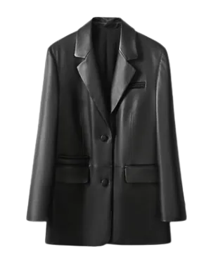 Womens Clara Genuine Lambskin Leather Blazer