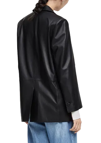 Womens Clara Genuine Lambskin Leather Blazer