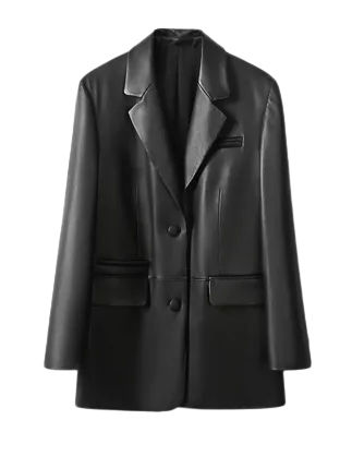 Womens Clara Genuine Lambskin Leather Blazer