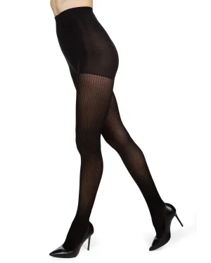 Women's Fine Ribbed Opaque Nylon Tights