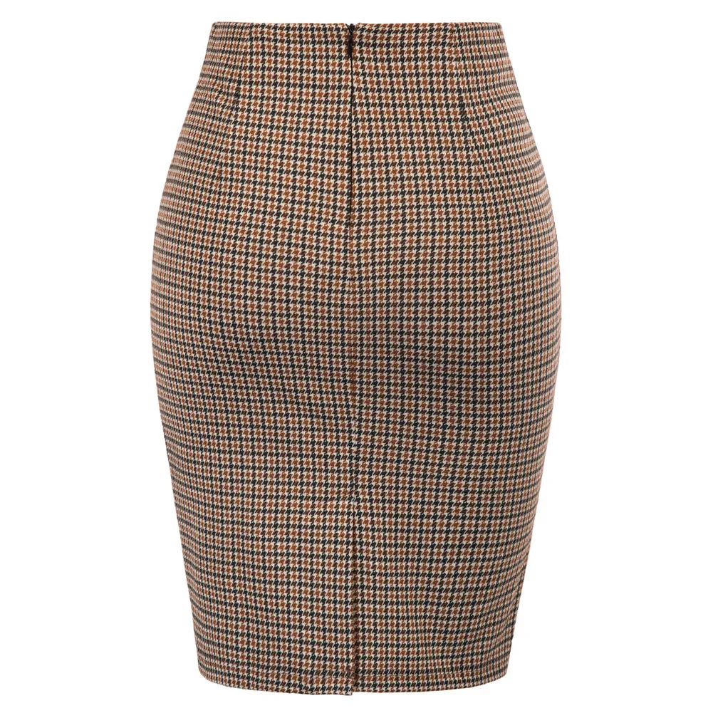 Womens Knee Length Elastic Waist Stretchy Bodycon Business Pencil Skirt