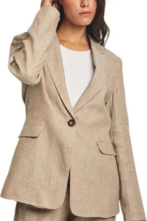 Women's Linen Blazer Relax Fit Jacket Perfect For Party & Festival Style For Her
