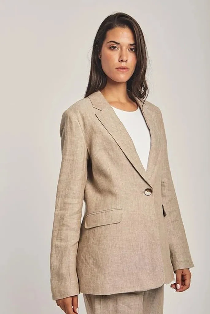 Women's Linen Blazer Relax Fit Jacket Perfect For Party & Festival Style For Her