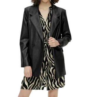 Womens Mila Genuine Lambskin Leather Blazer