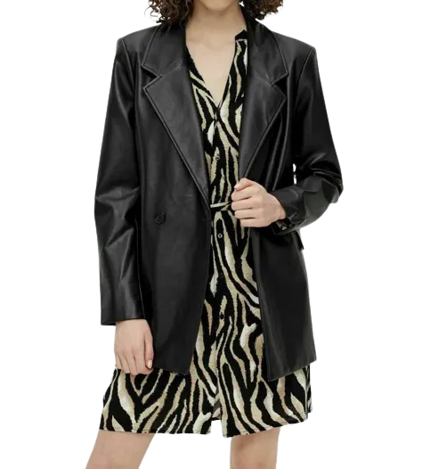 Womens Mila Genuine Lambskin Leather Blazer