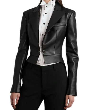 Womens Willow Genuine Lambskin Leather Blazer