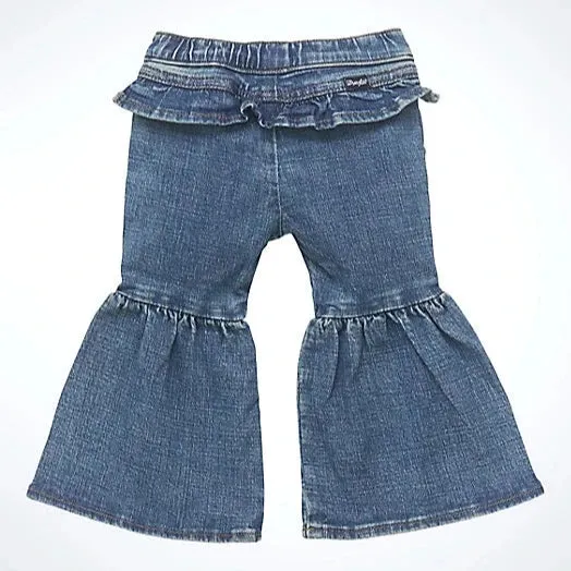 Wrangler Baby Girl's Ruffle Leg Flare Jean in Ivy