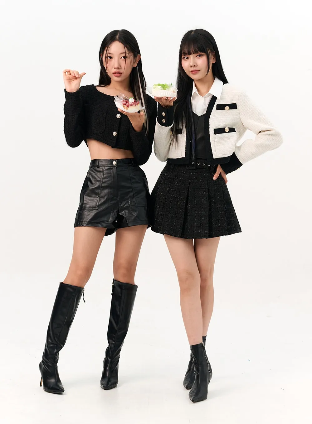 Wrinkled Faux Leather Shorts IO317