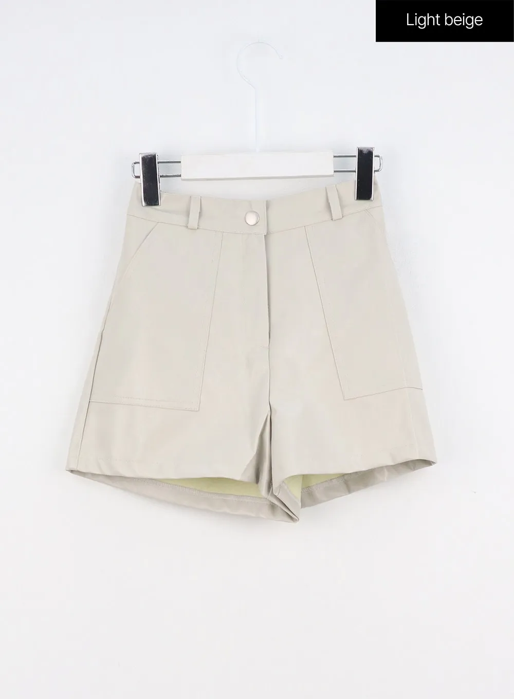 Wrinkled Faux Leather Shorts IO317