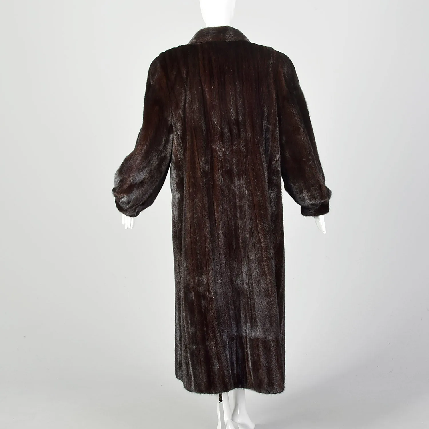 XL Brown Full Length Mink Fur Coat